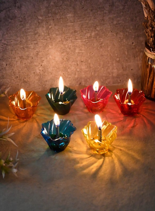 أسينشين مجموعة ديا ديباك شفافة خاصة قابلة لإعادة الاستخدام من أسينشن 24، ديا ديباك ملونة عاكسة، ديا ديباك ساي، ديا ديباك ساي رام، ديا ديباك مزخرفة لعيد ديوالي، ديا زيتية للزينة، بلاستيك (متعدد الألوان) - Image 1